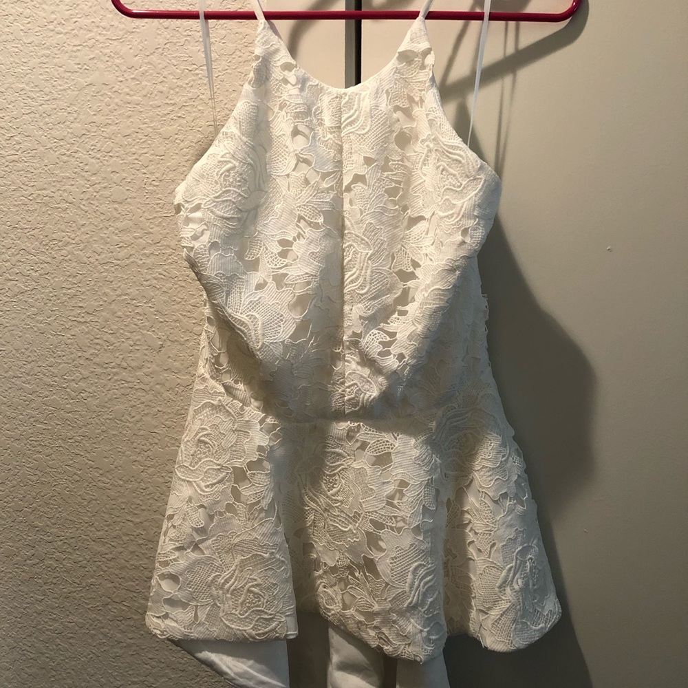 Gianni Bini Lace Peplum Top w/ Criss Cross Back
